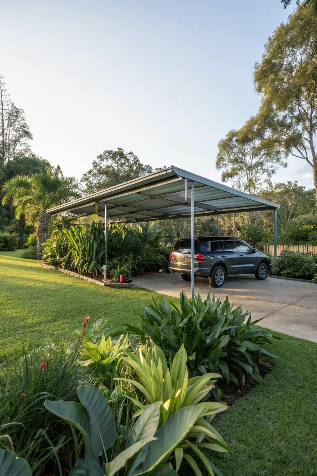Freestanding carports offer maximum placement flexibility.