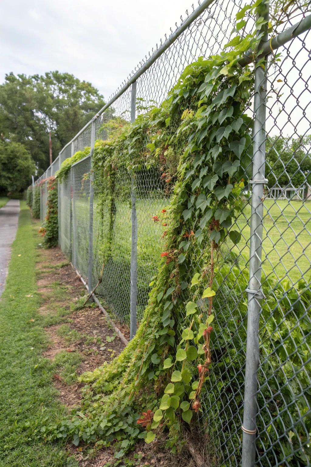 Turn your fence into a vibrant living wall with climbing plants.