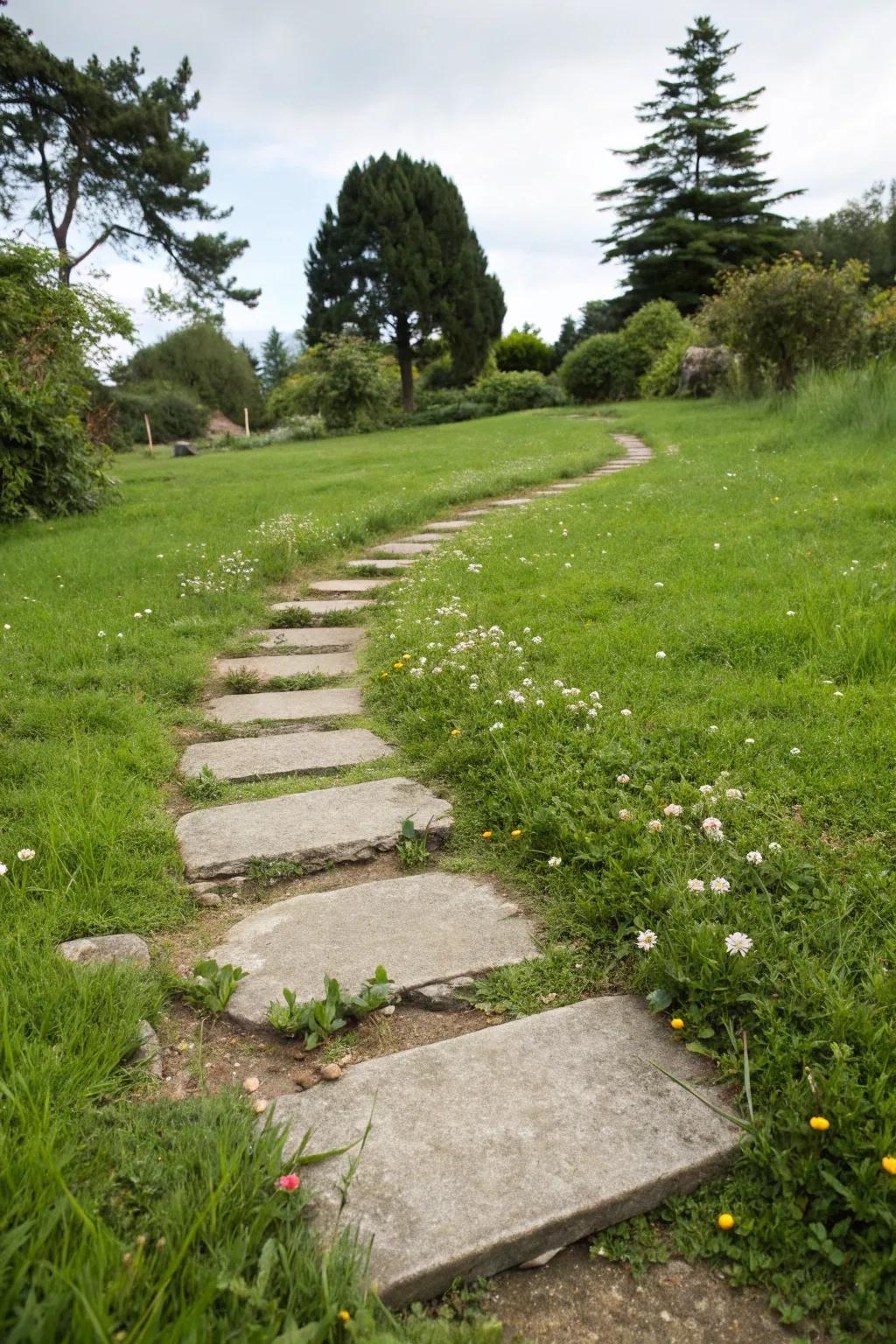 Stepping stones create inviting pathways that beckon exploration