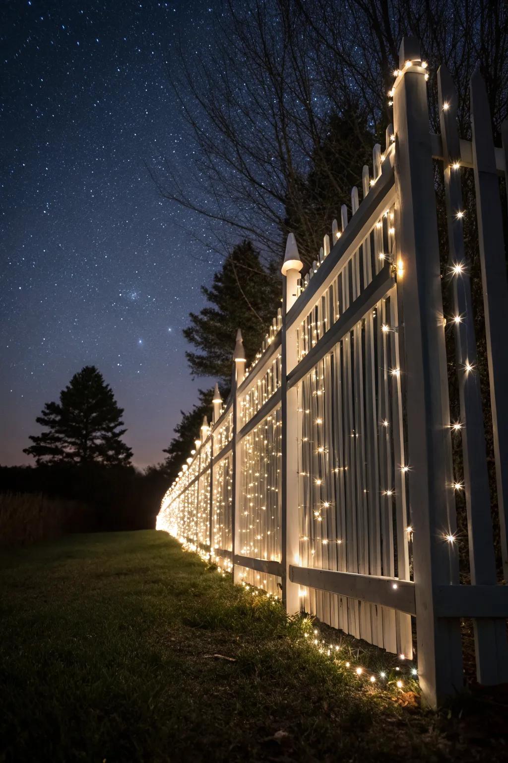 Highlight your fence's beauty with illuminated edges.