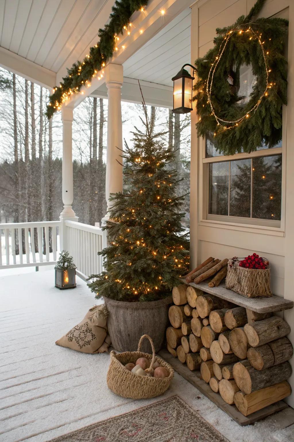 Rustic elements bring warmth and charm to your porch decor.