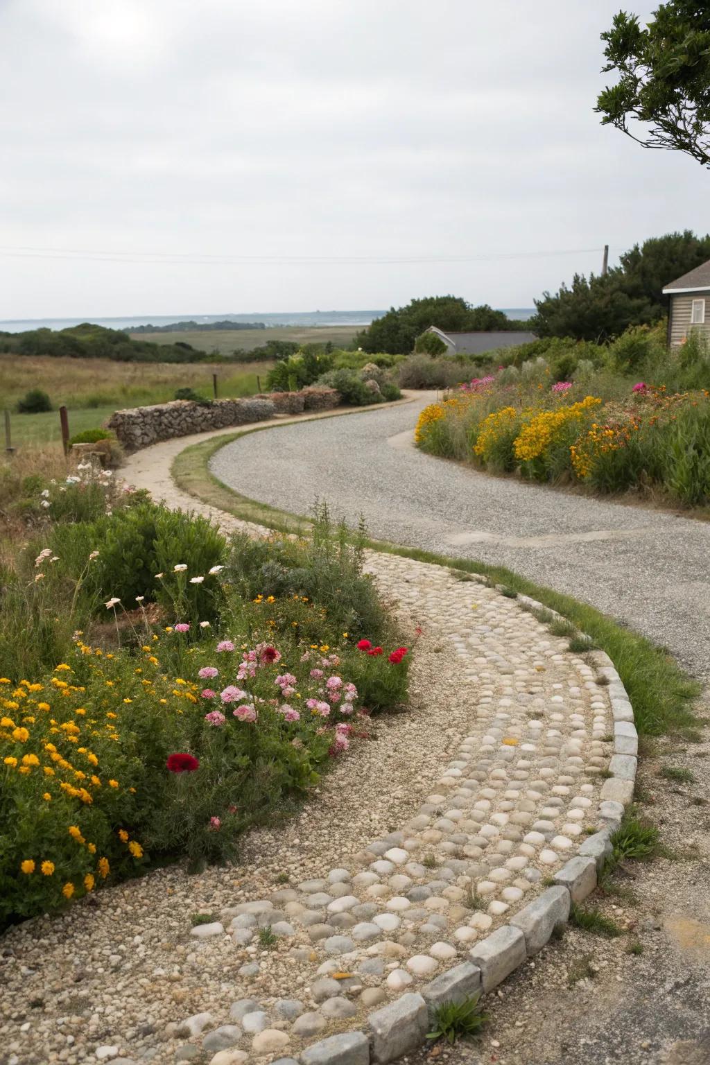 Gravel driveways offer a rustic appeal and blend well with natural surroundings.