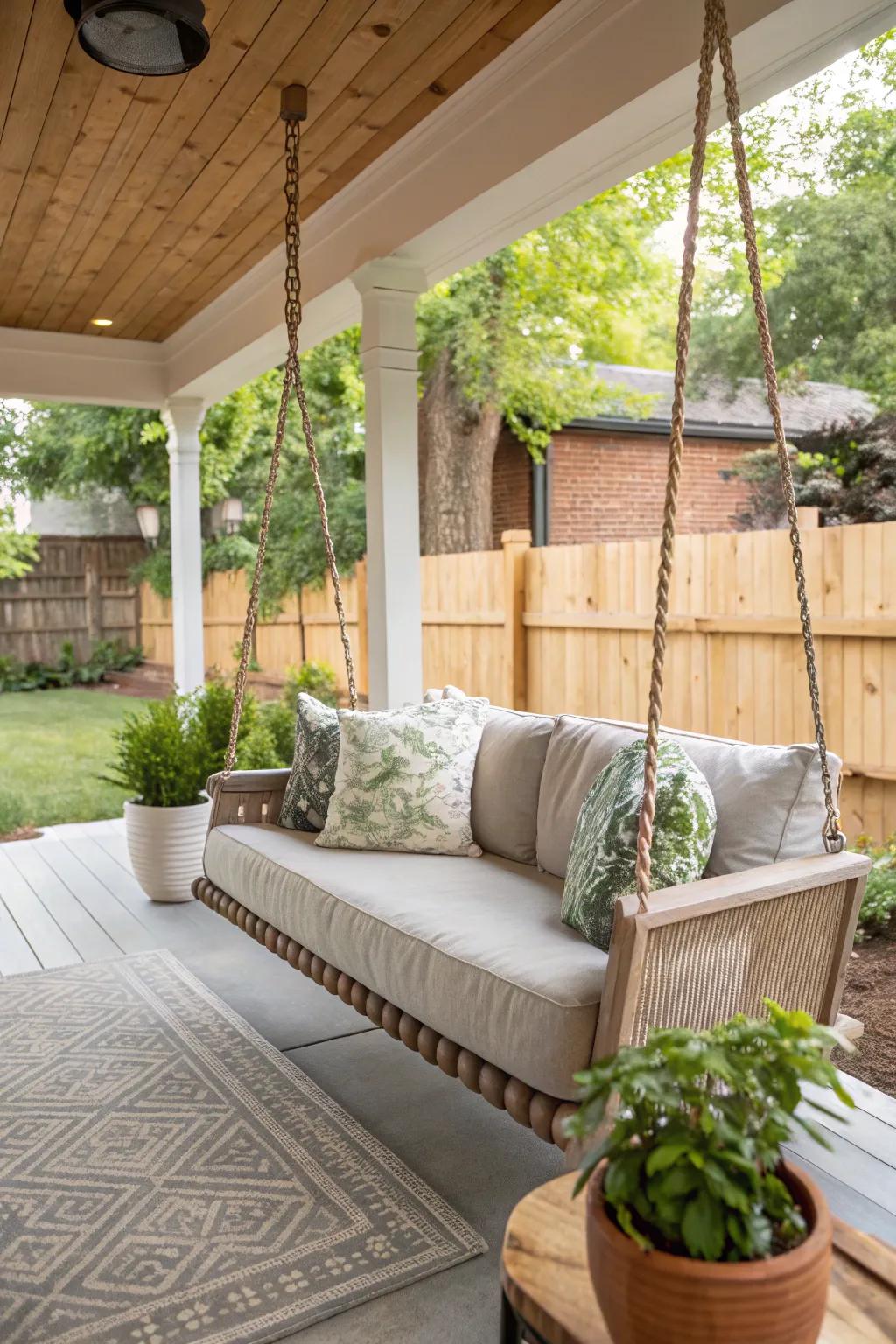 Comfortable seating makes your porch the perfect relaxation spot.