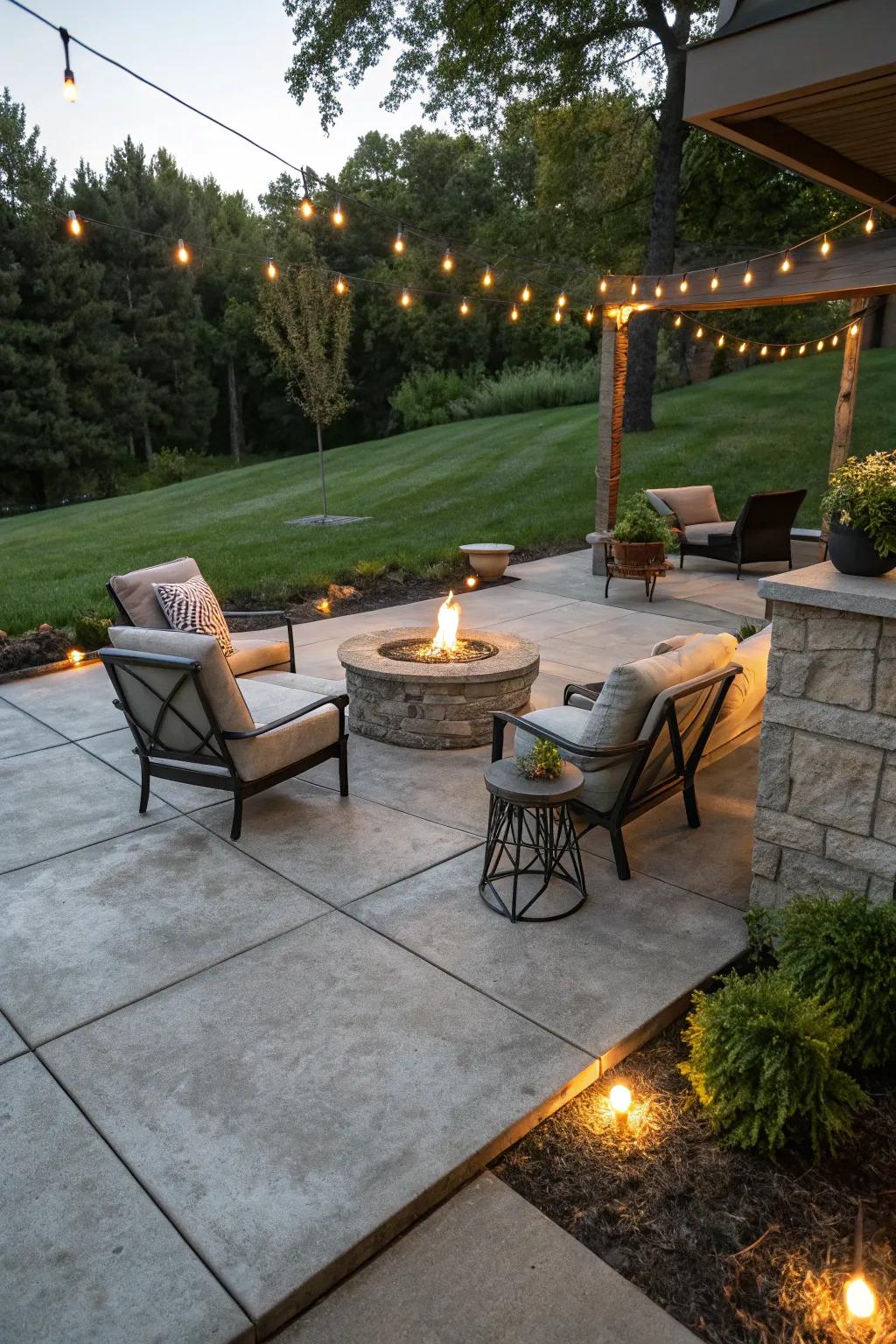 Warm up your patio with a budget-friendly fire pit corner.