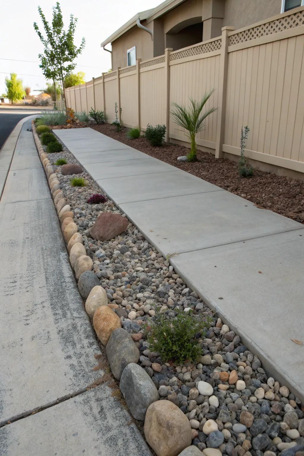 Stone accents that enhance your yard's aesthetic.