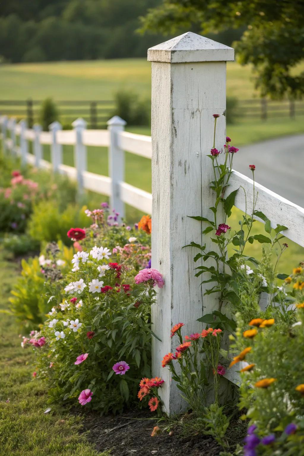 White finish adds elegance to garden corners.