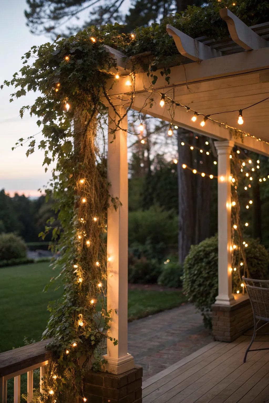 String lights add a magical touch to any corner pergola.