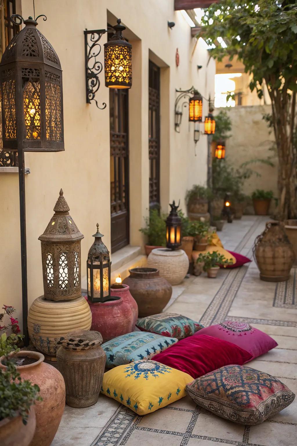 Personalize your courtyard with decorative touches.