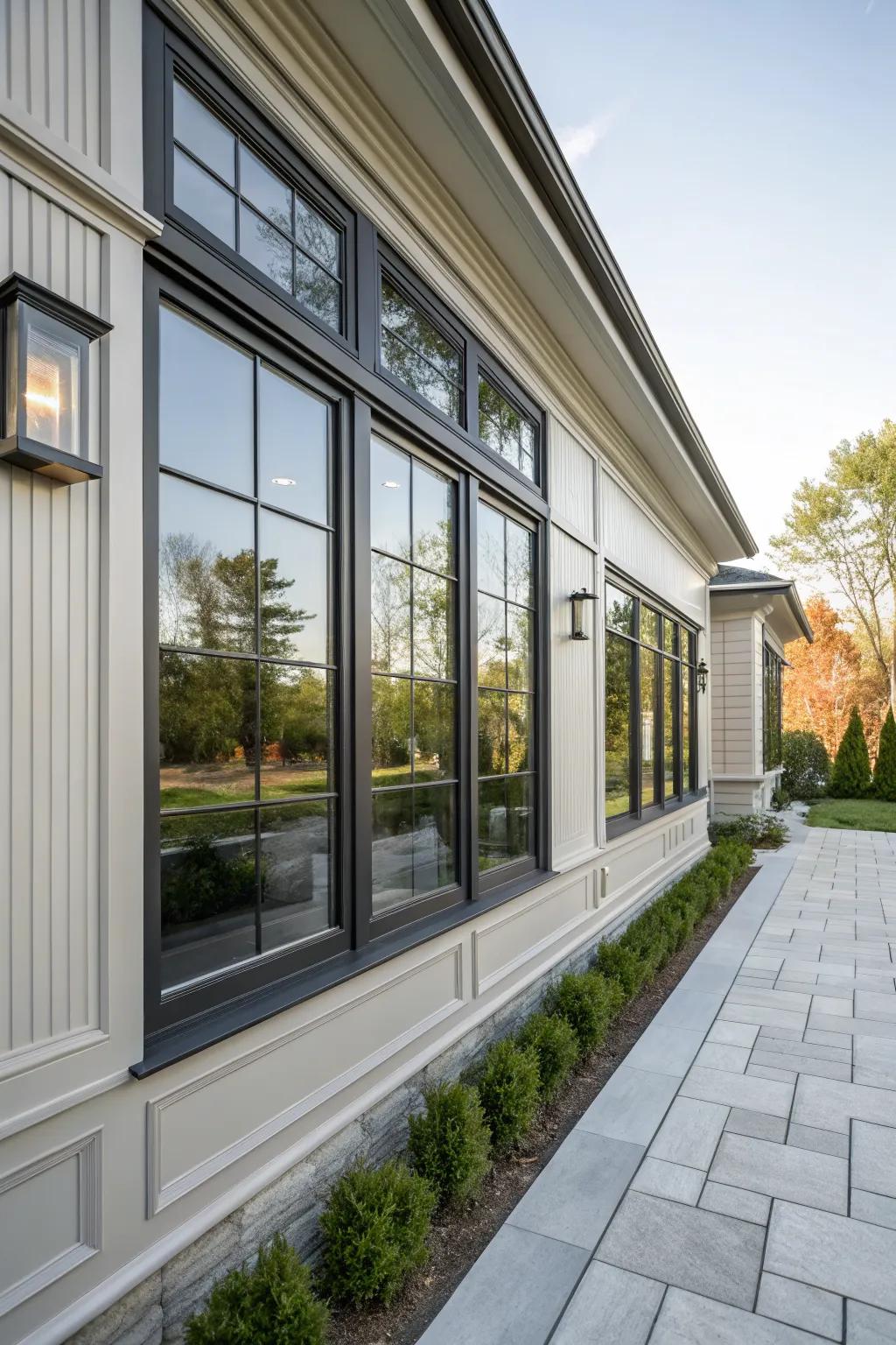 Unified design: Mirrored trim and matching paneling.