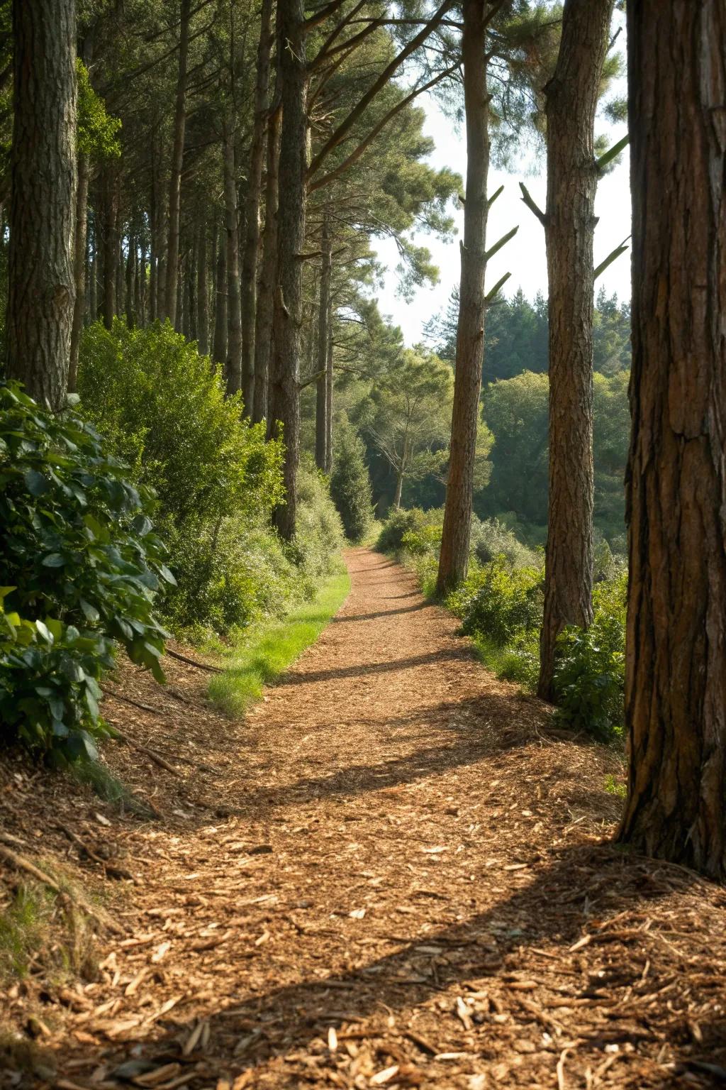 Embrace nature with a charming woodland path.