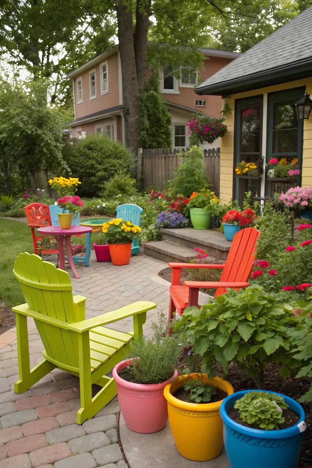 Colorful accents breathe life into any garden space.