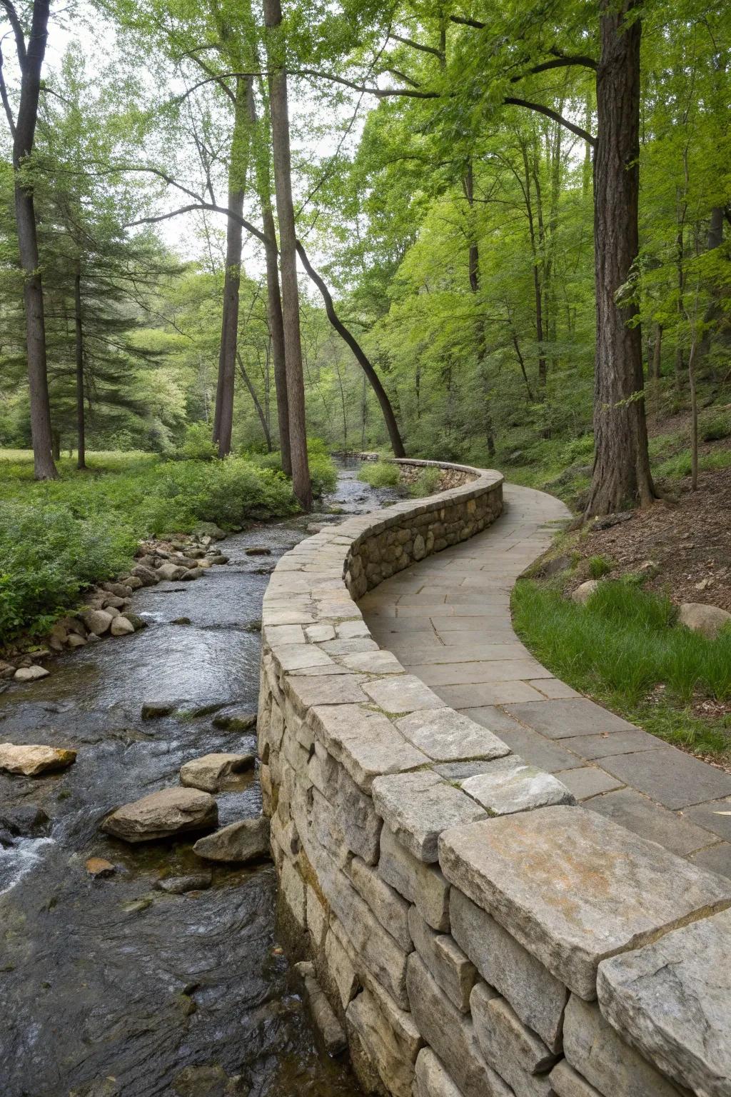 Curved designs enhance the natural flow of the landscape.
