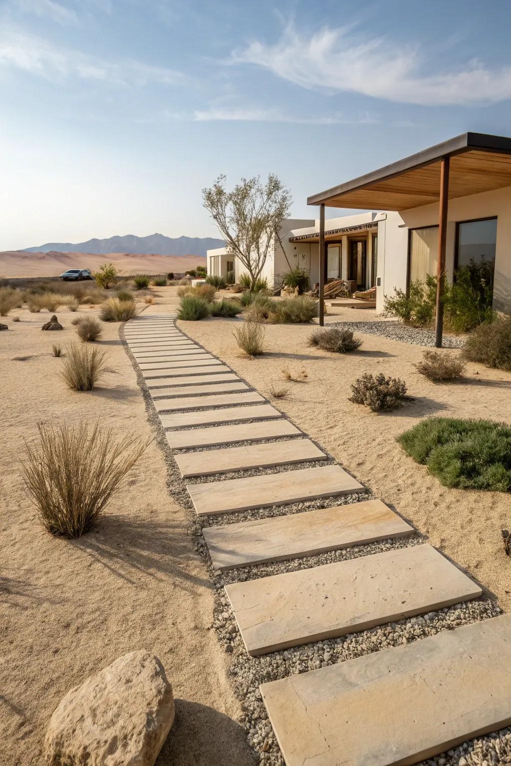 Pathways add elegance and accessibility to your desert landscape.
