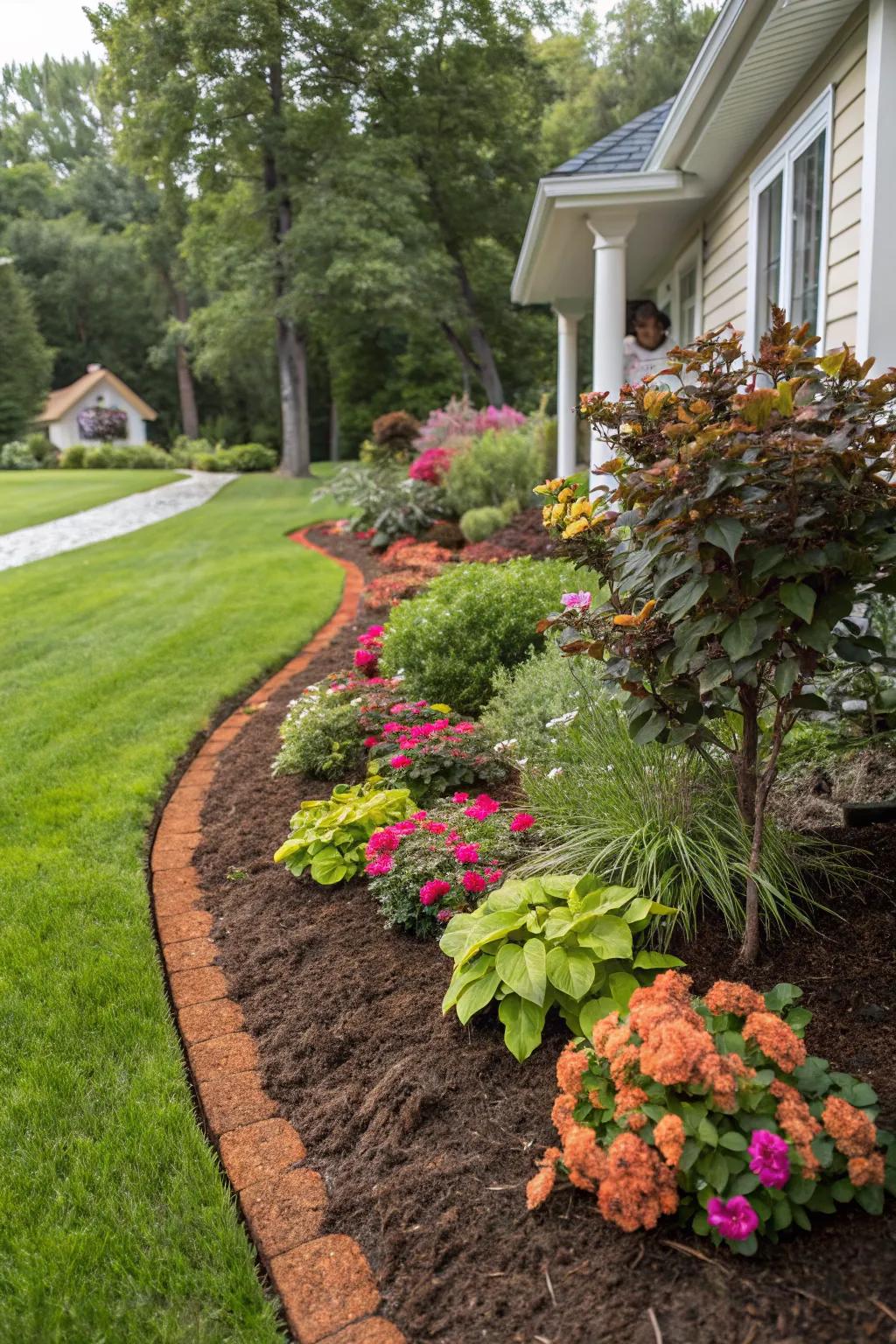 Mulch adds the finishing touch to your berm's appearance.