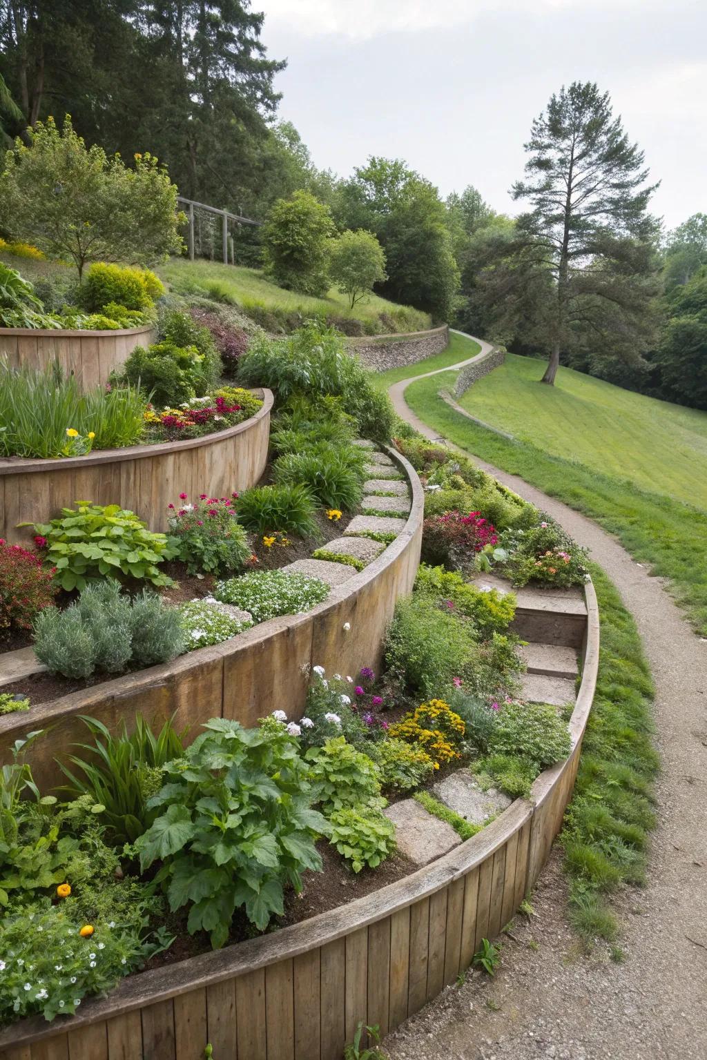 Multi-level beds add dimension and interest to any garden.