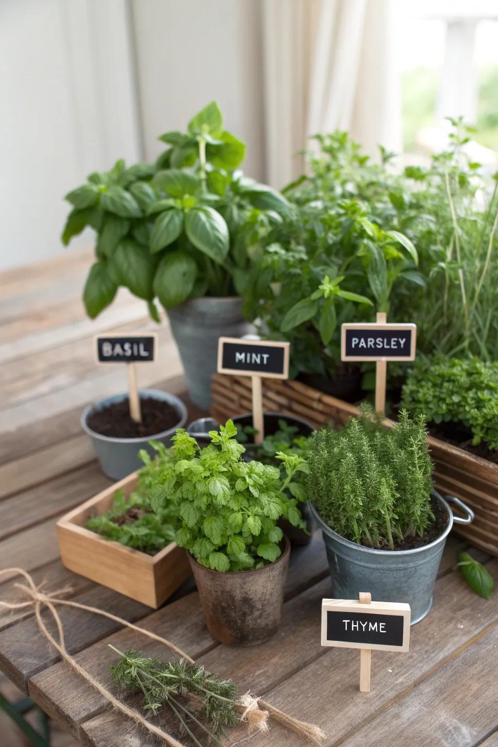 Guide visitors through your herb garden with stylish signs.