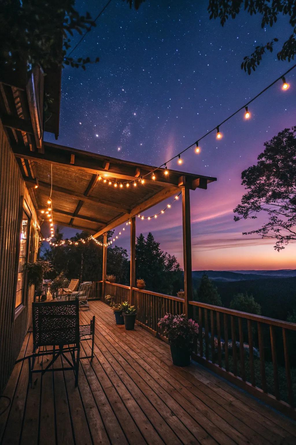 Create a magical ambiance with string lights.