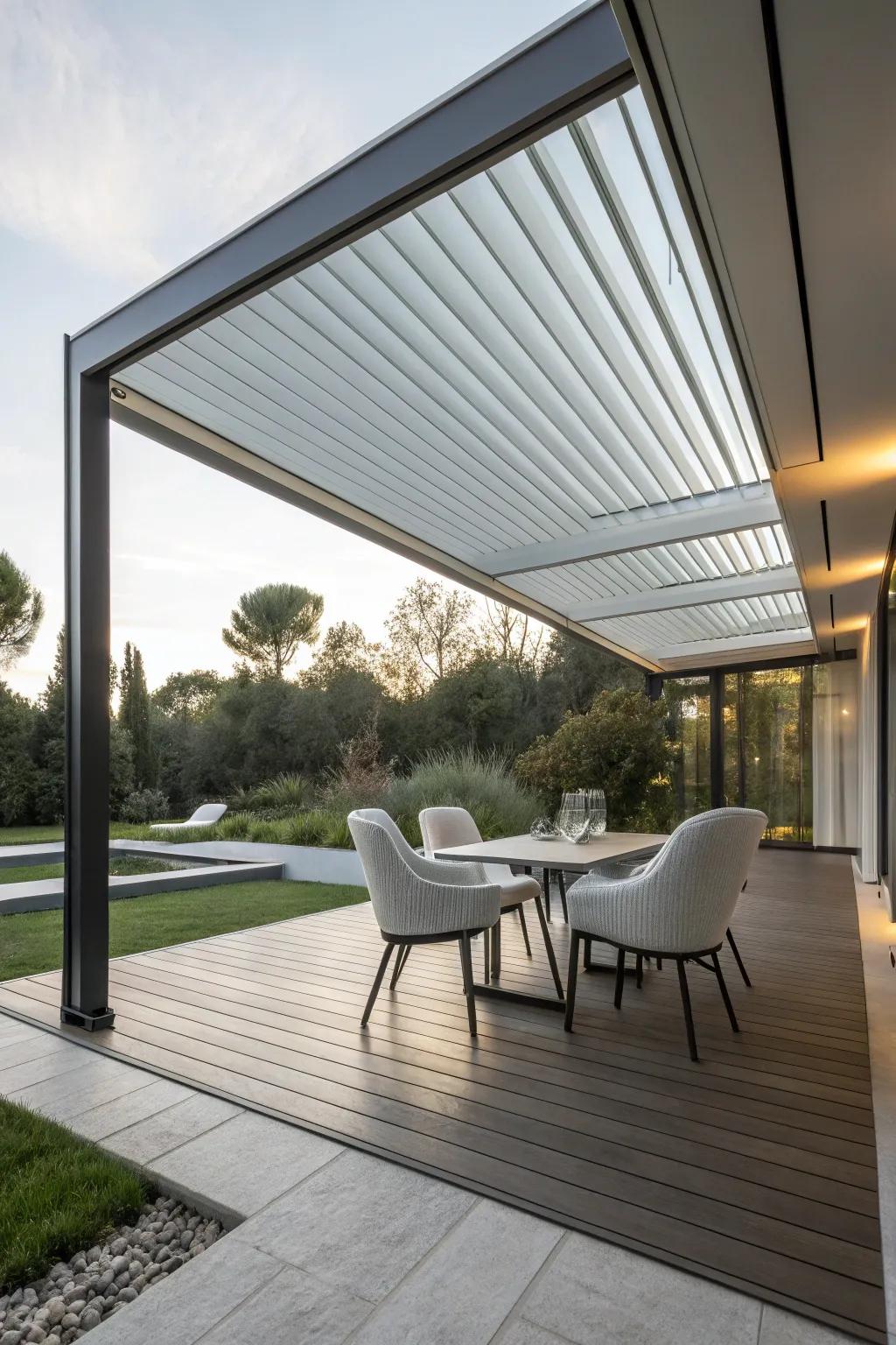 Modern covers offer a sleek and sophisticated deck solution.