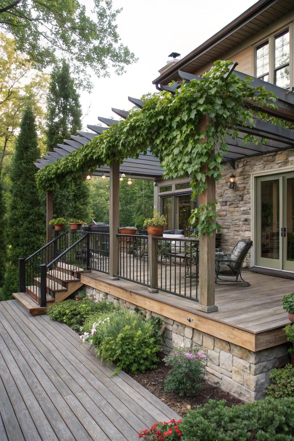 The mix of materials adds texture and interest.