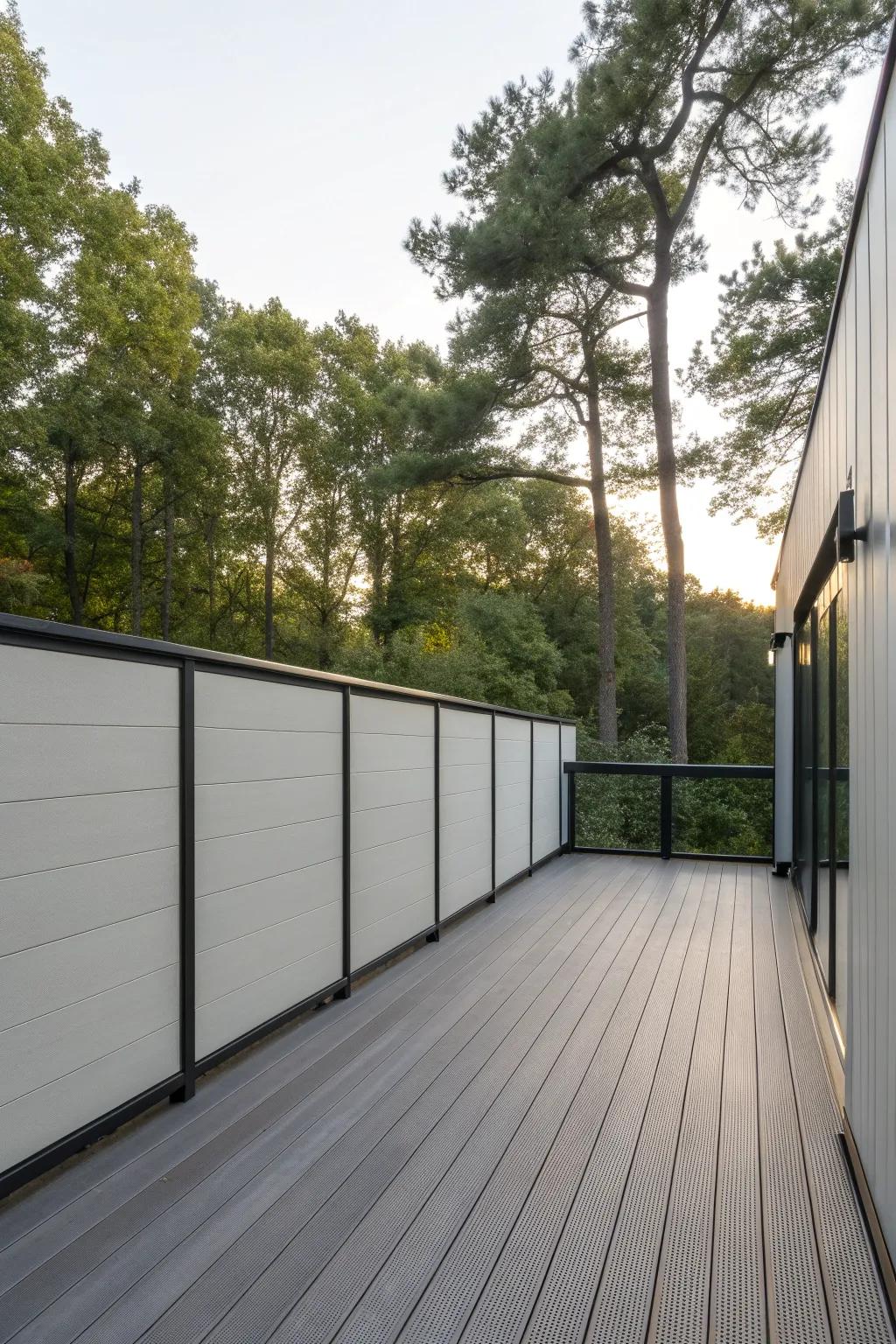 Cladding walls provide a modern and peaceful decking solution.