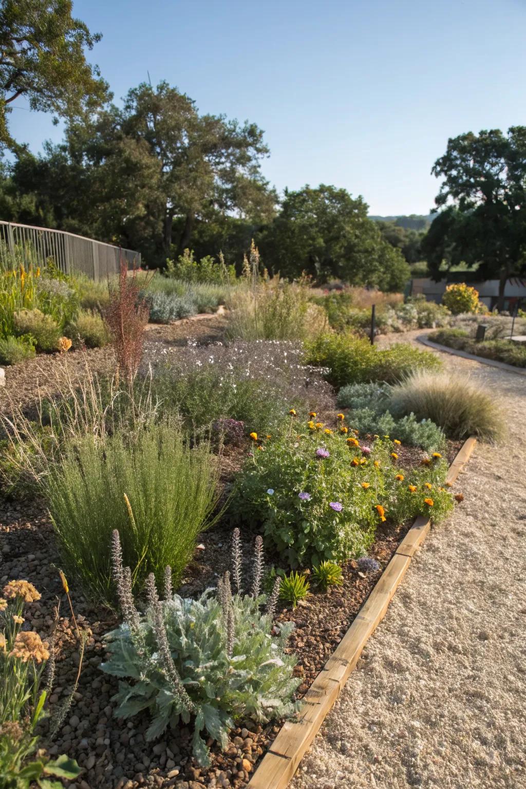 Native plants complement the natural beauty of decomposed granite.