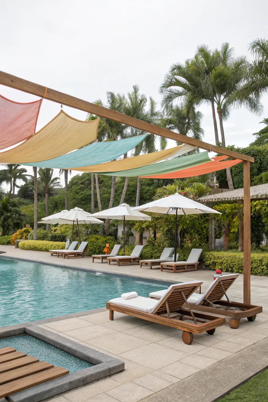 Create shaded retreats with simple fabric canopies.