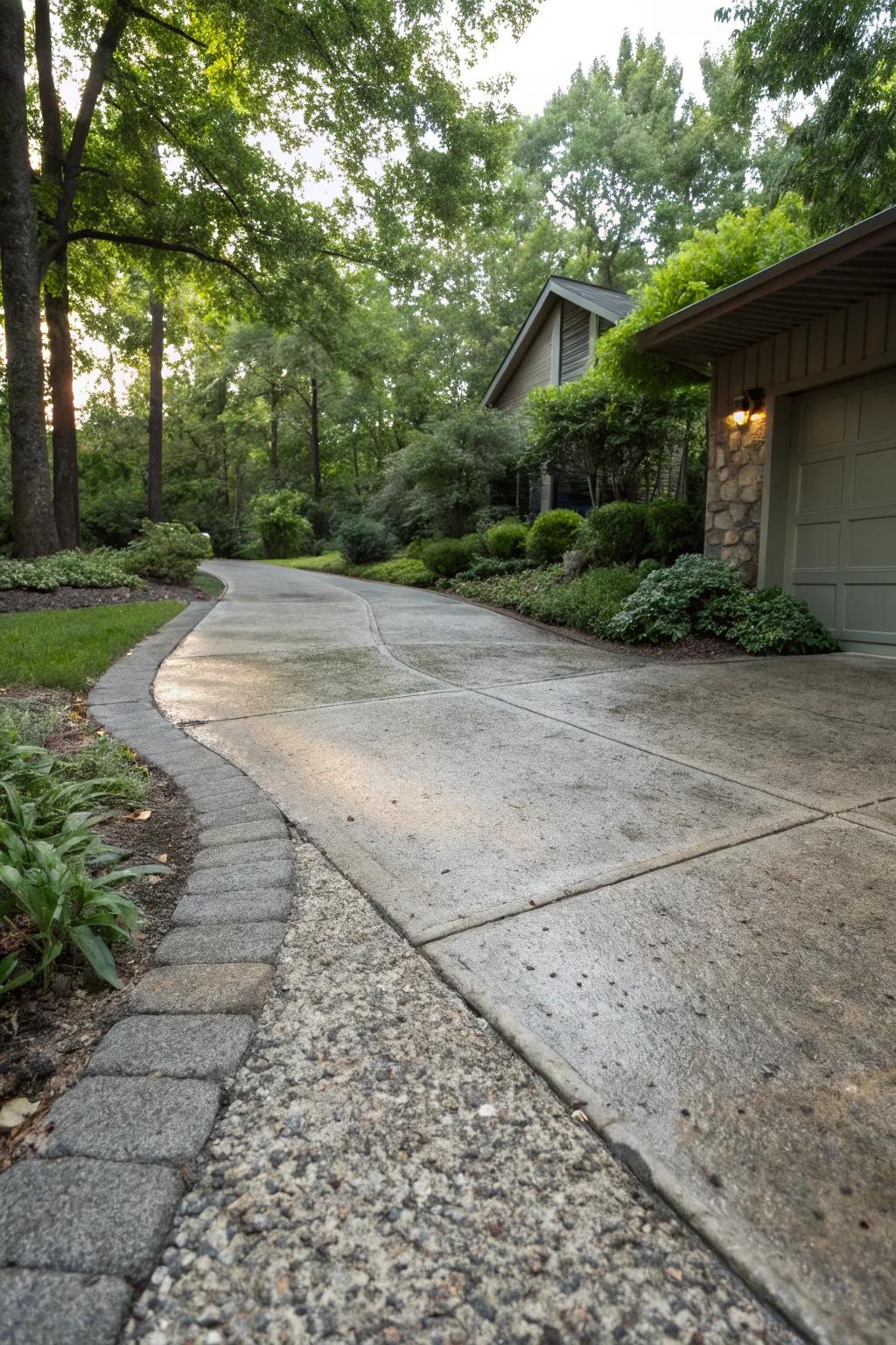 Textured surfaces add depth and safety to your driveway.