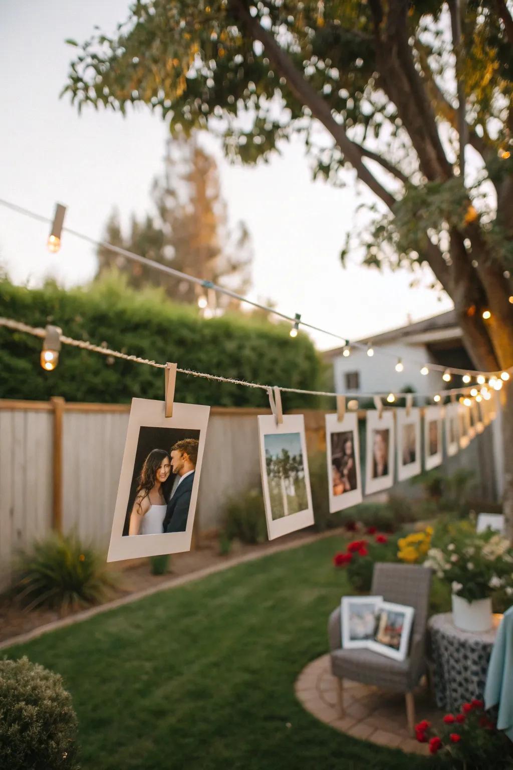 A photo display adds a personal and sentimental touch to your decor.