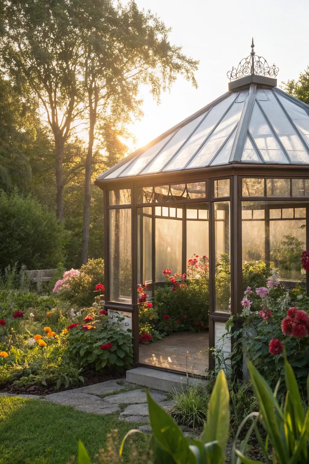 Polycarbonate panels offer light-filled elegance.