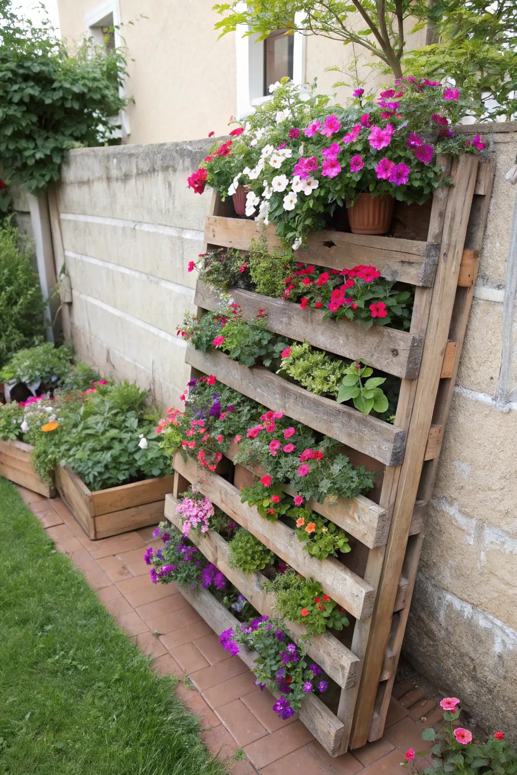 Create a vertical oasis with a pallet garden.