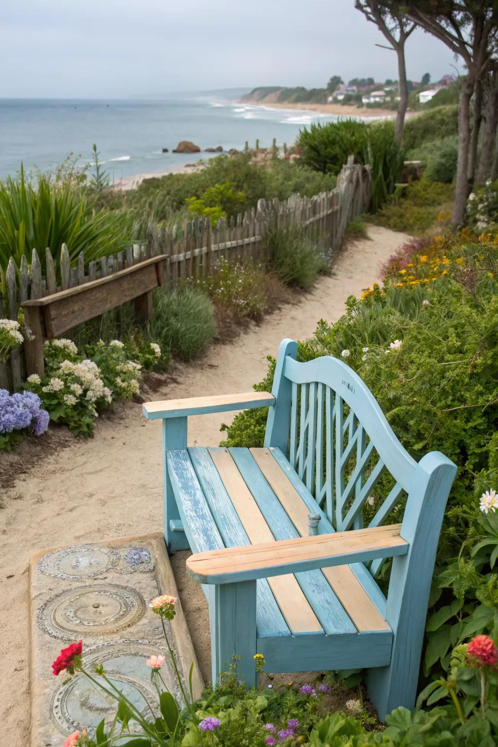 Bring coastal charm to your garden with this beach-inspired bench.