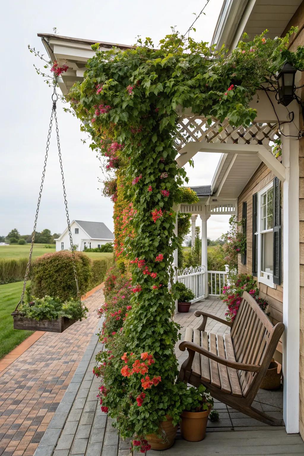 Let nature provide your privacy with a climbing vine trellis.