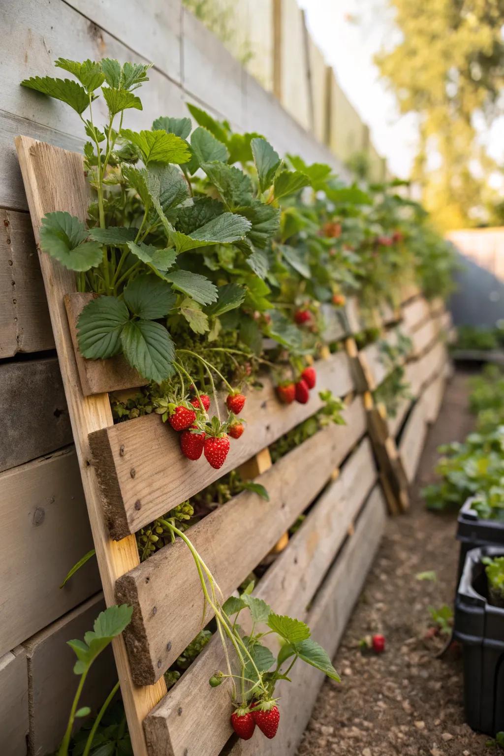 Eco-friendly vertical gardening with a pallet planter