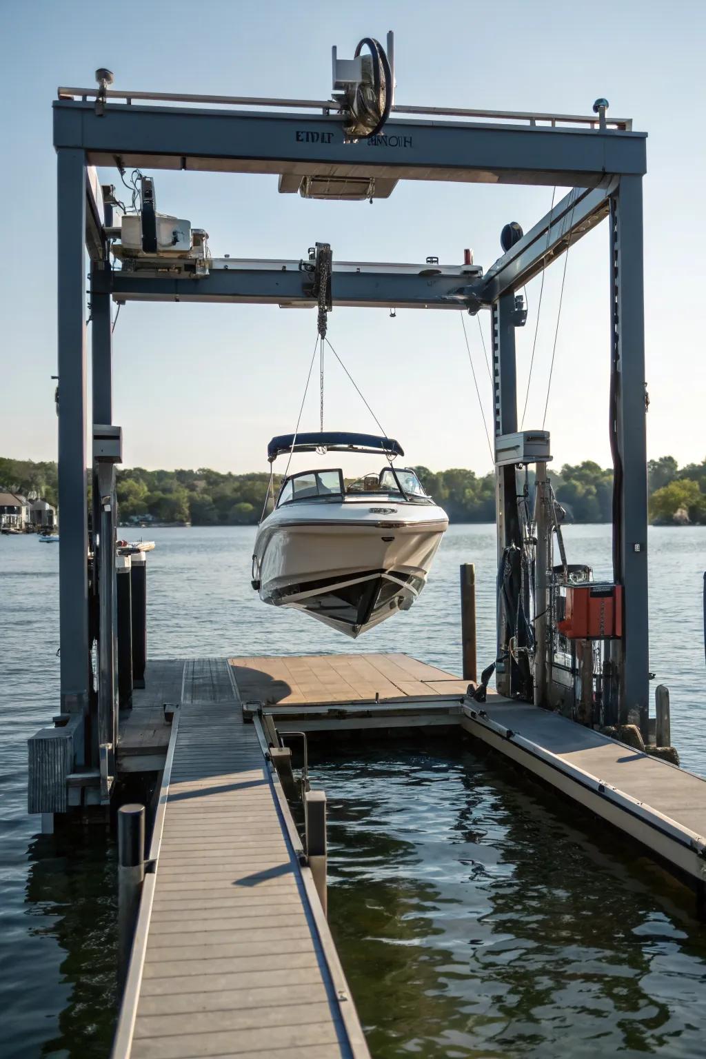 Protect your boat and dock space with a reliable lift system.