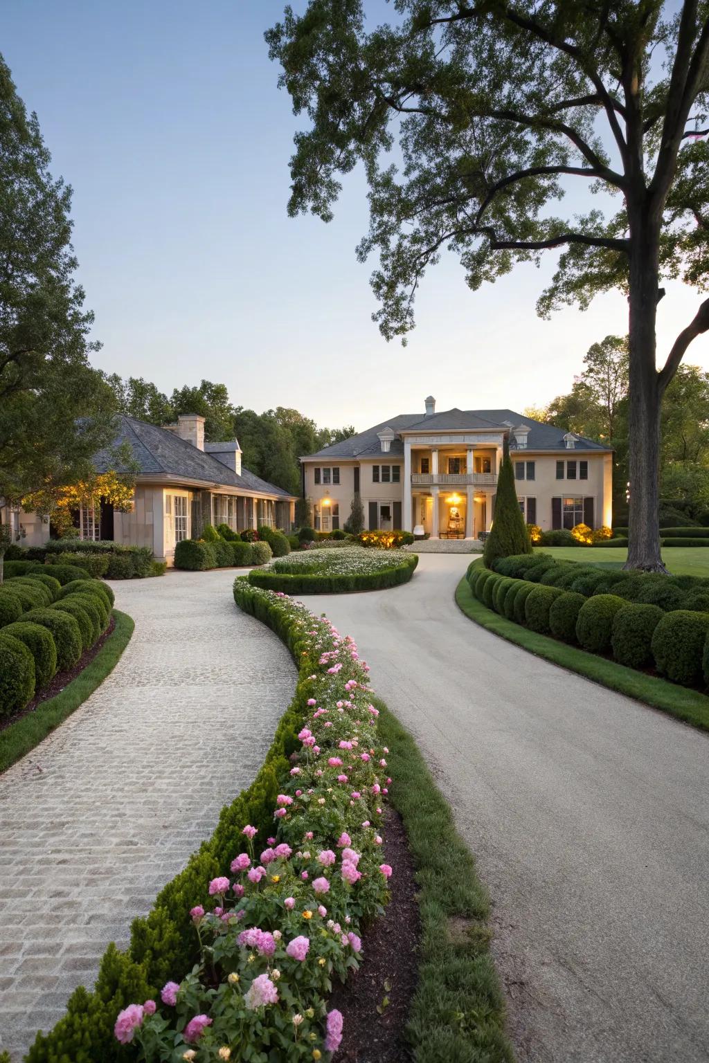 U-shaped driveways enhance accessibility and curb appeal.