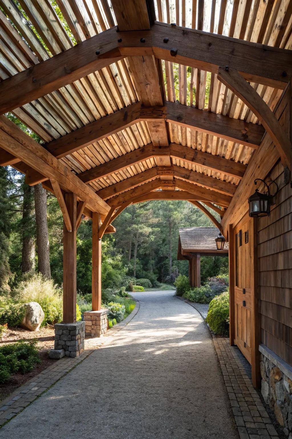 A rustic wooden structure that harmonizes with nature.