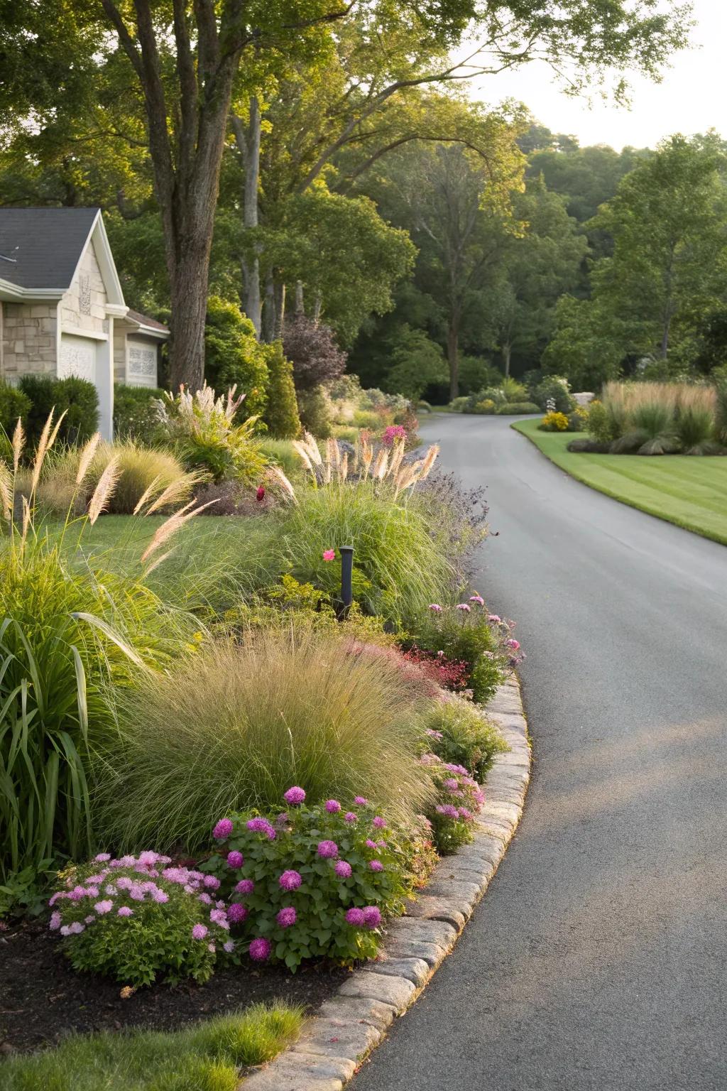 Embrace the charm of naturalistic landscapes for your driveway.