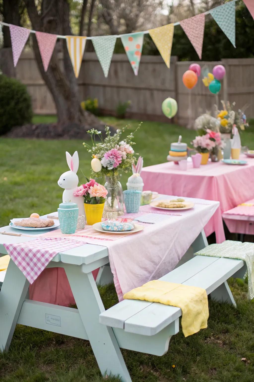 Enjoy a festive Easter picnic with family and friends in your backyard.
