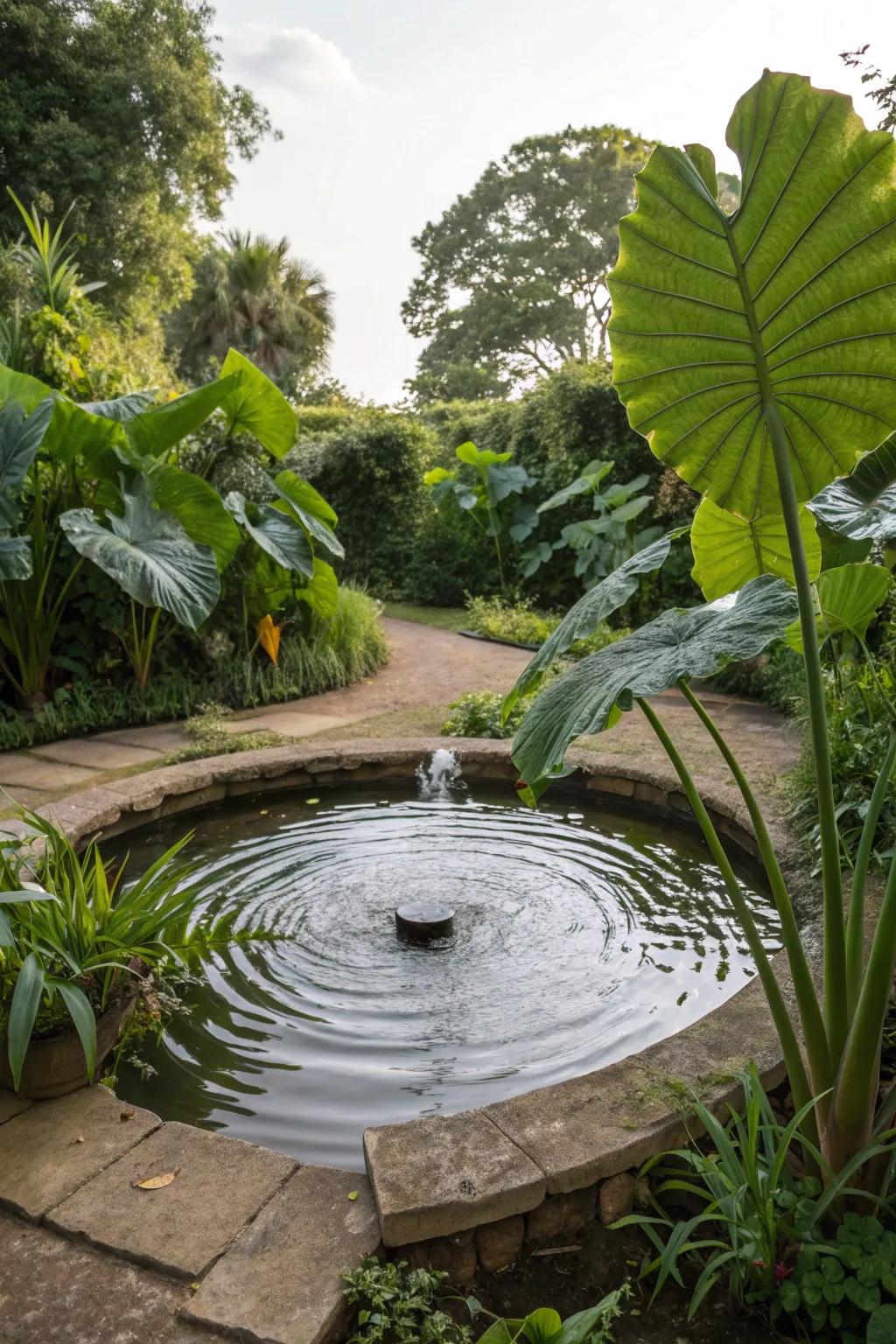 Add a magical touch to your water features with enchanting elephant ears.
