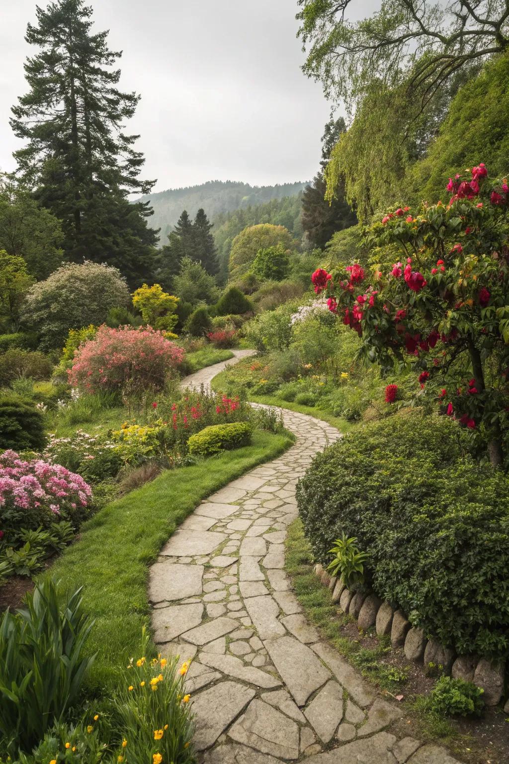 Wander through your garden on a stone path.