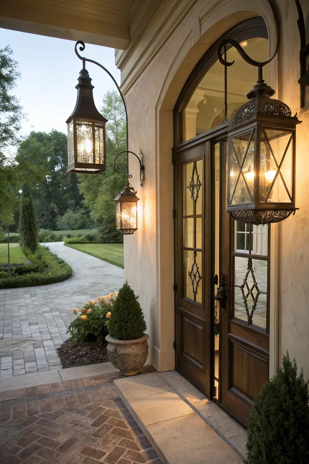 Boost your curb appeal with charming lanterns at your entrance.