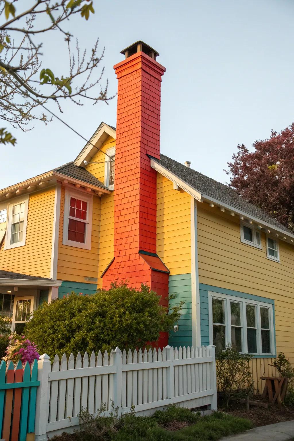 Contrasting colors can make your chimney a focal point of your home.