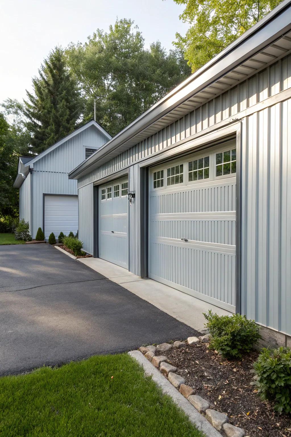Durable and stylish garage exterior.