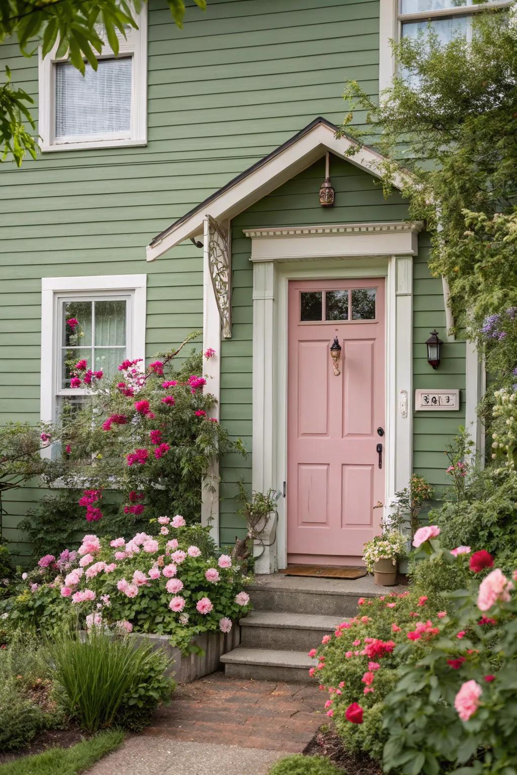 Soft pastels add a whimsical charm to the entryway.