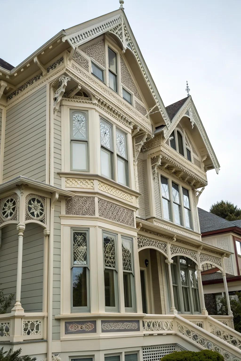 Layered trim adds depth and sophistication to window designs.