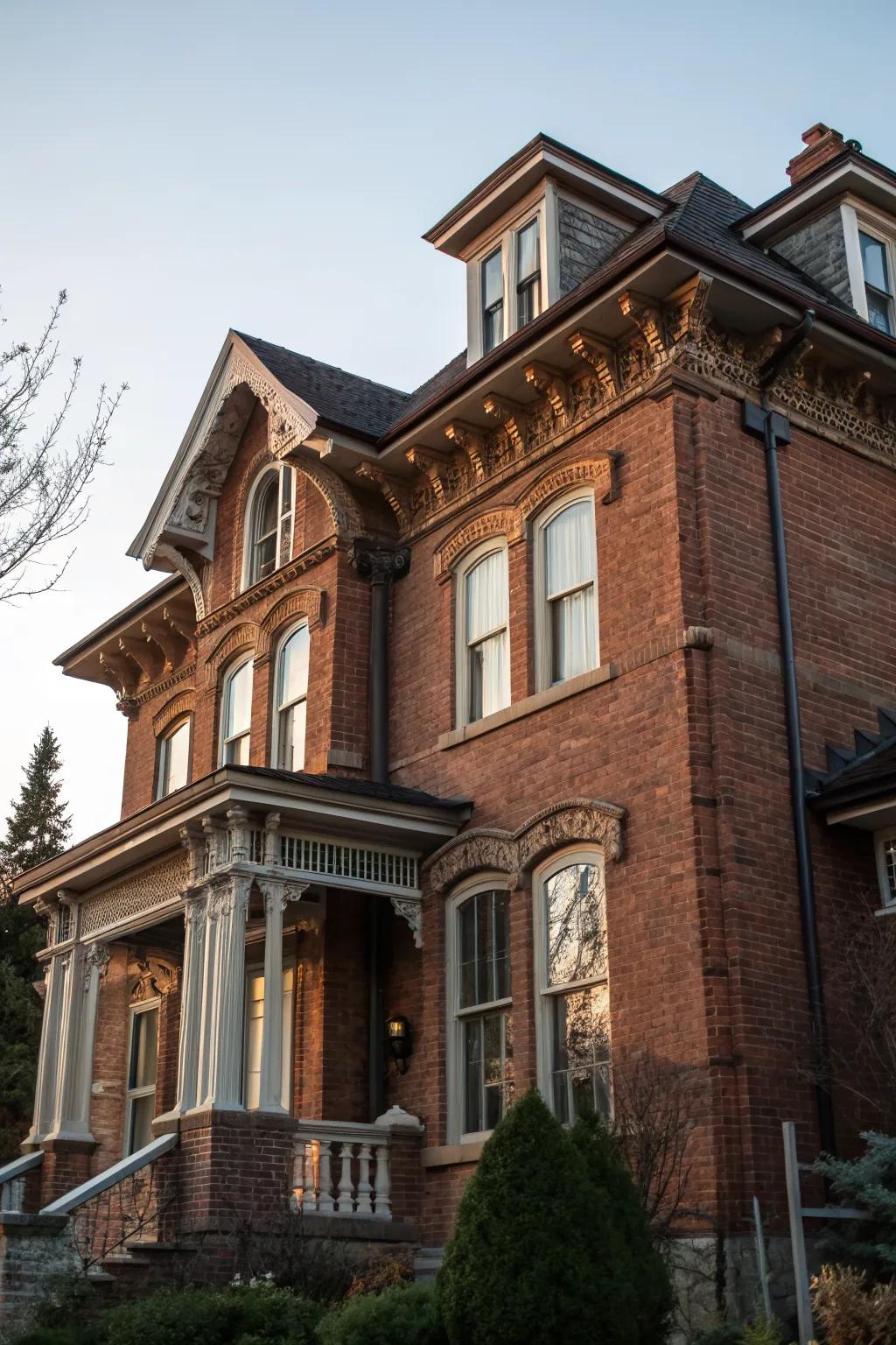 Decorative moldings elevate window trims.