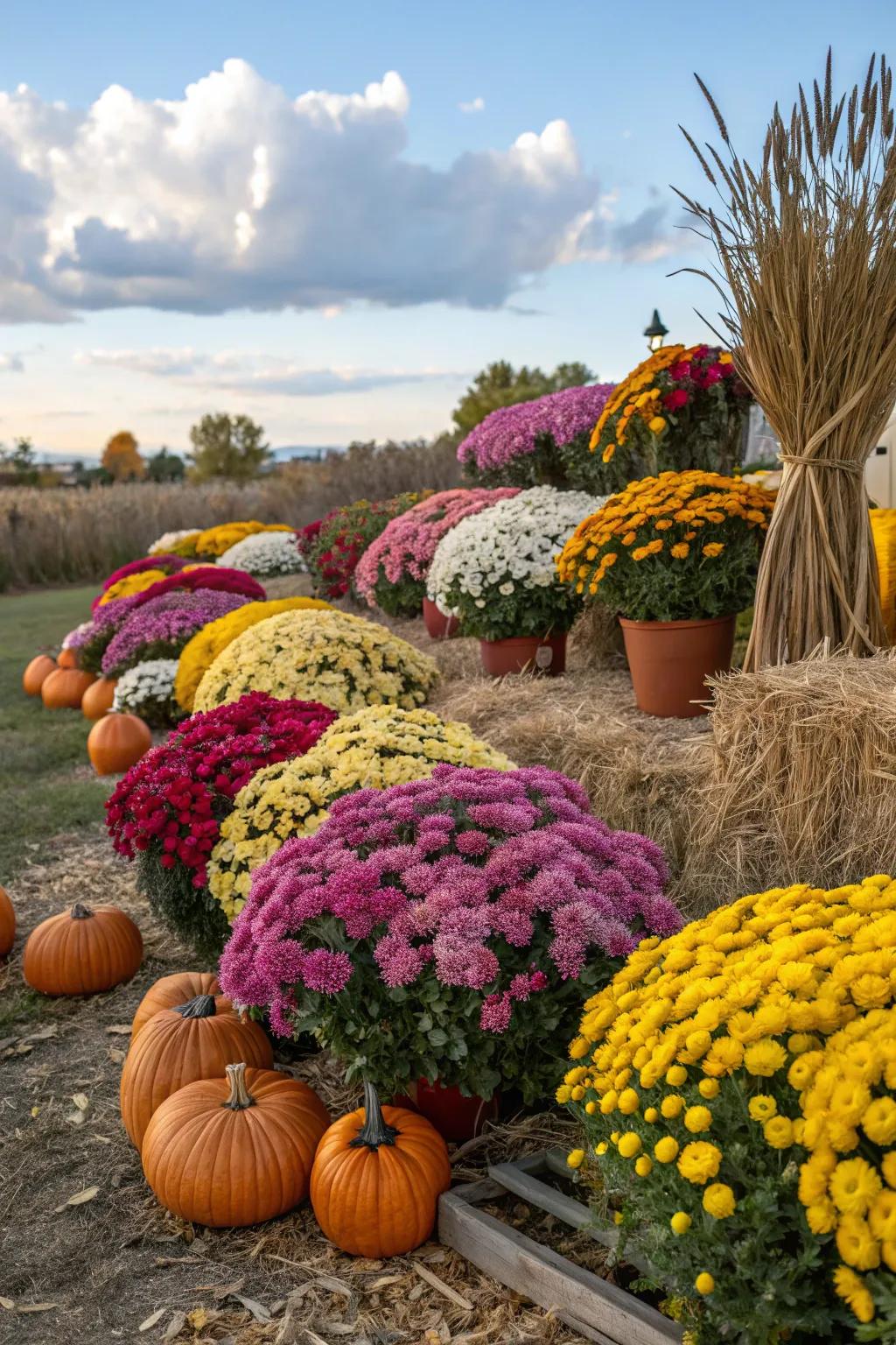 Brighten your yard with colorful chrysanthemums.