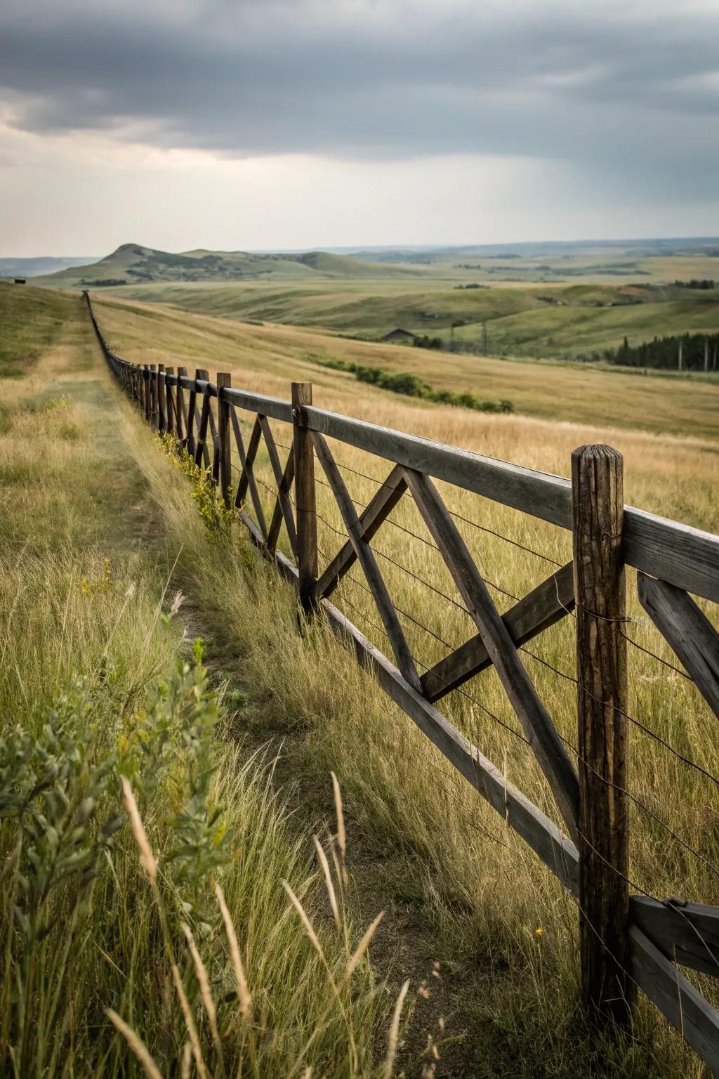 Crossbuck fences combine decorative flair with functional strength.