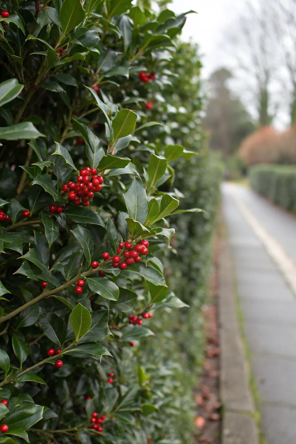 Nellie Stevens Holly combines growth with beauty.