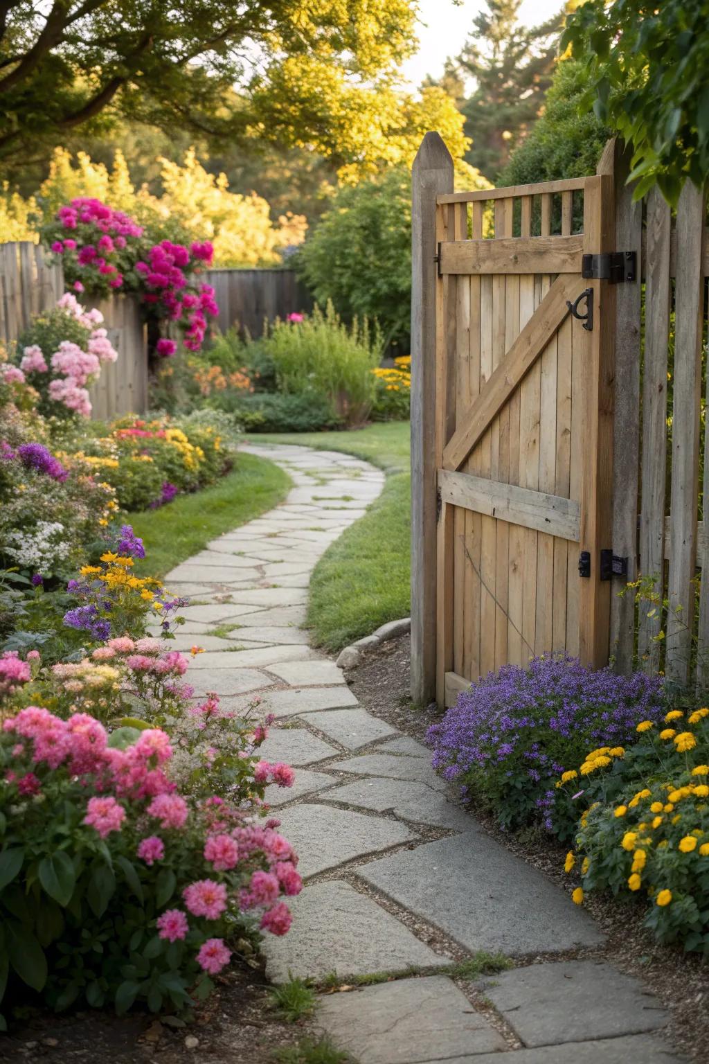 A colorful garden pathway can make your entrance bloom with personality.